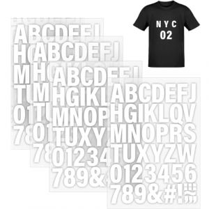 BEPSYOM 4 Feuilles Lettres Thermocollantes, Chiffres Thermocollant Num&eacute;ros Thermocollante pour Tissu T-Shirt Chemises Projets de Couture Bricolage, Transfert Thermique Alphabet PU de A &agrave; Z (LI MINGMING uk shop, neuf)