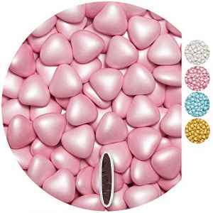 EinsSein 0,5kg Dragees mariage au chocolat cœur médium rose perle dragées baptême communion amandes feter et recevoir fêter de fete couleur pas cher aux bombe tag voir mes etui contenant boite a (Shopingeneur, neuf)