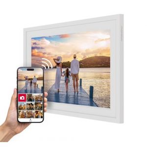 THOMSON Cadre Photo 10 Pouces Blanc - 25,6 cm, écran HD IPS 1280x800, écran Tactile, mémoire 32 Go, Rotation Automatique, Connexion Multi-utilisateurs, WLAN, Support ou Montage Mural, iOS, Android (Yeppon, neuf)