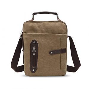 FANDARE Vintage Sacs bandouli&egrave;re Sac Besace Femme Toile Sac d'&eacute;paule Sacoche Homme Messenger Bag Sacs Port&eacute;s &eacute;paule Briefcase Sac de Voyage Affaires Universit&eacute; Canvas Crossbody Bag Kaki (O&Uuml; HULGY, neuf)