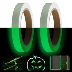 MEXRUMI 2 Pièces Bande Fluorescente Ruban Adhésif Lumineux Ruban Autocollant Fluorescent Ruban Adhésif Phosphorescent De Sécurité Bande Reflechissante Autocollante (1.5Cm/2Cm X 3Meter) (Redifirm OU-2, neuf)