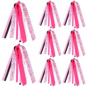 Umibow Lot de 8 &eacute;lastiques &agrave; cheveux pour la sensibilisation au cancer du sein - Ruban rose pour queue de cheval - Pour la sensibilisation au cancer du sein - Pour femme (Umibow, neuf)