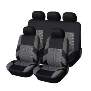 Auto Ensembles Housses Siège pour Renault Kangoo II 2007-2021, Motif des pneus, Respirant Imperméable Protections Accessoires,Grey- Five Seats (Uinctd, neuf)