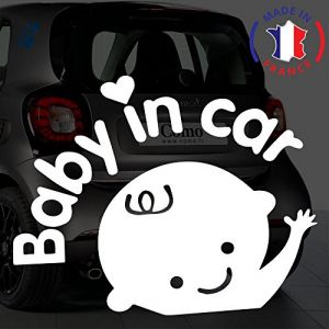 Sticker Bébé à bord pour voiture Baby In Car Cils 20 cm Blanc - Anakiss (Anakiss, neuf)