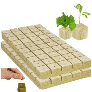 HJYDGJ Lot de 100 tapis de culture en laine de roche, en laine de roche, pour culture, boutures agricoles, feuilles de roche, substrat de culture sans fond, 25 x 25 x 40 mm (yzxdzswyxgs, neuf)
