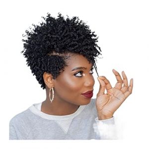 perruque courte Curly Afro Human Hair Wigs for Black Women 8 "Pixie duveteuse Perruques coupées naturelles Coup Brésilien Remy Hair Full Machine courte Pixie Wigs Remplacement des cheveux Pernes (Luancheng District Liu Yihan Daily Necessities Dep, neuf)