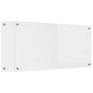 vidaXL Protection de Cuisine Transparent 100 x 50 x 0,8 cm, Cr&eacute;ez Un Style Moderne, dosseret en Verre tremp&eacute;, Garde-Splash rectangulaire, prot&egrave;ge Mur pour Cuisiner (vidaXL FR, neuf)