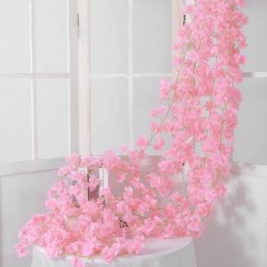 4 PCS 180 cm Guirlandes de Fleurs de Cerisier Artificielles, Artificielles de Soie Guirlande de Fleur Artificielle Suspendu, pour D&eacute;Coration Arche de Mariage Maison Jardin Balan&ccedil;Oire F&ecirc;Te (Rose clair) (Hanyina, neuf)