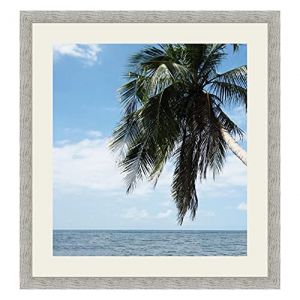 Cadre Photo avec Passe-Partout Gris Argent pour Image 46x61 cm ou 61 x 46 cm Cadres Taupe Gris, 3.5 cm de Largeur, Cadre en Bois (RK Cadres, neuf)