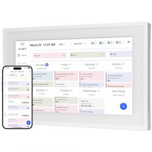 HoziRes Calendrier Numérique, Calendrier Électronique de 25,7 cm/10,1 Pouces, Intelligent Écran Tactile Display 1920x1080 IPS pour Planner Familiale 2025, Sync Horaires & Partage Moments via App (KROPE KLOWT, neuf)