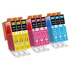 Jhaan 570 571 XL Cartouche d'encre Compatibles pour Canon 571 PGI-570 CLI-571XL pour Cartouche Canon MG5750 TS5055 pour PIXMA TS5050 TS5053 MG6852 MG6850 MG5700 MG5752 MG5753 (9 Pack) (Jhaan, neuf)