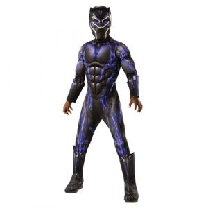 Rubies Costume Officiel Avengers Black Panther Bataille Costume Deluxe Enfant Taille S 3-4 Ans Hauteur 117 cm Multicolore Halloween (LoudShop, neuf)