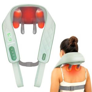 Snailax Masseur de nuque sans fil 4D avec chaleur, masseur de nuque shiatsu avec massage par p&eacute;trissage, masseur &eacute;lectrique pour nuque &eacute;paule jambe dos, cadeaux, Vert (SNAILAX, neuf)