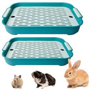 Bac À Litière pour Lapin,2 Tailles Toilettes pour Petits Animaux,Toilettes pour Animaux,Bac a Litière de Potty Trainer,Hamster Sable Salle de Bains,Hamster Bac a Litière,Toilette pour Animaux (Green) (CEANNA, neuf)