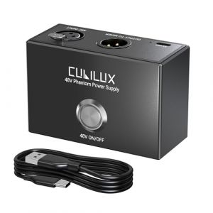 Cubilux MPX-1 Alimentation fantôme 48 V avec câble USB C - Alimentation portable en aluminium avec entrée et sortie XLR et fixation Arri 1/4" pour microphones à condensateur (Cubilux FR, neuf)