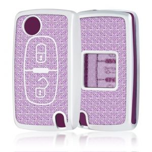 OFF WE GO Etui Cles Coque Cl&eacute; &Eacute;tui Cl&eacute;s pour Citro&euml;n C2 C3 C4 C5 C6 C8 Xsara Peugeot 107 206 207 307 307S 308 408 508 407 607 807 2BT Boitier Cl&eacute; de Voiture Porte Cl&eacute; Voiture Cl&eacute; &agrave; T&eacute;l&eacute;commande,Violet (OFF WE GO, neuf)