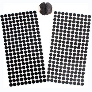 Scratch Autocollant Rond,Scratch Adhésif,Scratch Autocollant,Autocollant Double Face,Pastilles Autocollantes,200 Paires 400 Capsules 10mm Cercles avec Crochets et Boucles Auto-adhésifs (Noir) (DOANTE, neuf)