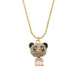 Wendalern Cubic Zirconia Panda Collier Brillant Cristal Panda Pendentif Collier Or Longue Boîte Chaîne Mobile Panda Collier Mignon Animal Ours Collier Bijoux pour Femmes Filles Enfants (Wendalern, neuf)