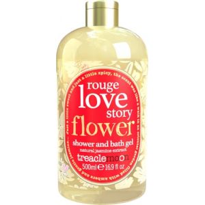 Treaclemoon Rouge Love Story Gel Douche & Bain 500ml - Avec Parfum Naturel Jasmin - Nettoyant Luxueux et Parfumé pour une Expérience de Bain Romantique (MADI HEALTH, neuf)