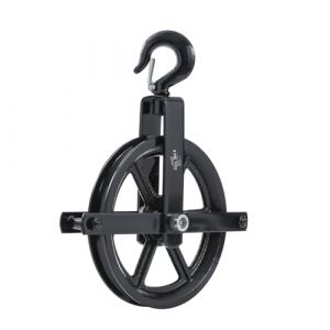 KATSU Tools Poulie Gin 250mm, Roue à Roulement Renforcé avec Crochet Pivotant pour Échafaudage, Construction, Atelier, Treuil et Levage 182128 (AIMTools Ltd, neuf)