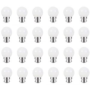ZFQ Lot de 24 Ampoules LED Blanc Chaud B22 Baïonnette, 2W équivalente 20W B22 Ampoule économie Guirlande lumière de golf LED Ampoules pour Maison Bar Fête Décoration d'ambiance (ZFQ, neuf)