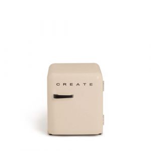 CREATE / RETRO FRIDGE 50 BLACK/Réfrigérateur sable poignée noir/ 85W, minibar, une étagère, design rétro, 50 cm, deux étagères, capacité de 48L, basse consommation, 50x44x49,8 cm (CREATE, neuf)