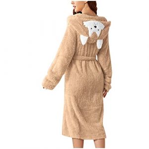 Peignoir De Bain Femme Unisexe Eponge Capuche Automne Hiver Peignoir avec Capuche Chaude Peignoir Moelleux Éponge Douce Coton Eponge Vêtements De Détente Robe De Chambre Une Pièce (Blingko, neuf)