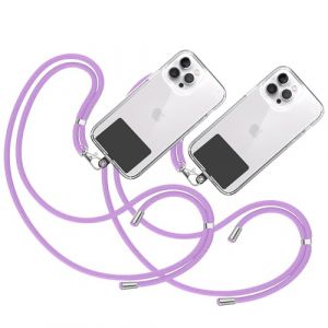 TBOC 2X Cordon Collier Laniere Portable Universel [Mauve] avec Patch de Fixation et Sangle de Suspension Amovible Réglable Résistante Compatible avec Toutes Les Téléphones Mobiles Smartphones (THE BIG OUTLET COMPANY, neuf)