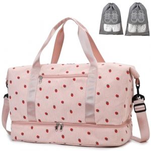 IBALULU Sac de Sport Sac de Voyage, Sac Weekend Femme 40L Travel Duffle Bag Sac de Voyage avec 2 Sacs &agrave; Chaussures, Compartiment &agrave; Chaussures et Compartiment Imperm&eacute;able, pour Gym, Les Voyages (IBALULU FR, neuf)