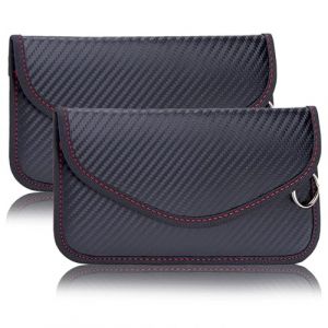 NEUSID Faraday Lot de 2 pochettes pour t&eacute;l&eacute;phone portable, grand format, bloqueur de signal, pour cl&eacute;s de voiture, protection Keyless Faraday Bag RFID, en fibre de carbone, noir (Far sail, neuf)