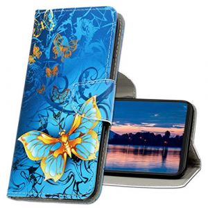 MRSTER Coque pour Huawei Y6 2019, Coque en Cuir Huawei Y6 2019, &Eacute;tui T&eacute;l&eacute;phone Huawei Y6 2019, Motif Color&eacute; Imprim&eacute; Housse pour Huawei Y6 2019. XC1 Butterfly (MRSTER, neuf)
