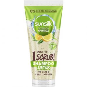 Sunsilk Shampoo Limone Detox Scrub 1 minute pour les cheveux et les soins gras, 200 ml (CorpoeCapelli, neuf)