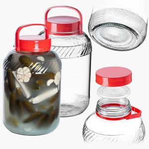 KADAX Grand Bocal de Fermentation en Verre, Récipient de Conservation avec Couvercle Hermétique, Idéal pour la Préparation de Cornichons et Choucroute (12L, Lot de 2) (KADAX, neuf)