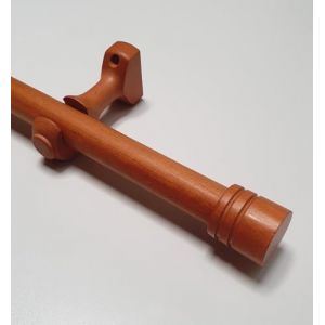 MadeInNature Tringle à Rideaux en Bois, diamètre Ø 28 mm, Kit Tringle à Rideaux Complet Avec Embouts et Supports, Longueur et Couleurs au Choix (Merisier, Embout Bouchon, Longueur 1.20 m) (cité de la déco, neuf)