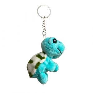 Porte-clés en forme de tortue en peluche de dessin animé à suspendre pour clés, sac à dos, sac à main, breloque pour filles et femmes, bleu, key ring (HongyiFushi, neuf)