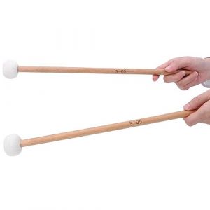 2 pièces tambour maillet blanc feutre tambour bâton accessoires d'instruments de musique anti-dérapant bâtons de Percussion pour timbales caisse claire (Jiadiru, neuf)