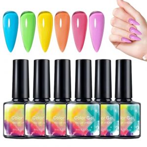 Vernis Gel 8ml 6 Pi&egrave;ces - Gel Fluorescent pour Ongles | S&eacute;chage Rapide pour Mariage F&ecirc;te Quotidien Travail Femmes Filles (zhuangahan, neuf)