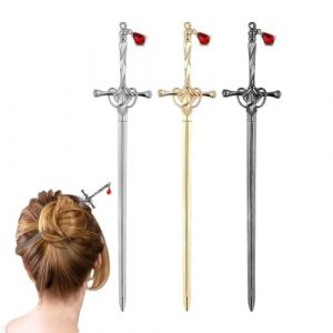 Épée Pendentif Épingle à Cheveux Vintage Chinois Plat Style Épée Accessoires Épée Tendance Bâtons Épingle à Cheveux R8W1 Cheveux Femme (meilongyangfangyuan, neuf)
