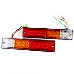 2Pcs Feux Arriere LED 12V/24V, Universel Feu LED Remorque Bar Feux de Recul, Feu Arri&egrave;re Indicateur pour Remorque Camion Caravane Clignotant Eclairage Phare Arri&egrave;re (12V) (tonglili, neuf)