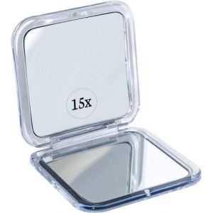 Mirrorvana Miroir Grossissant X15 pour Sac &agrave; Main - Petit et Pliable pour Tenir dans la Poche - Miroir de Voyage pour Maquillage (Argent&eacute;) (Mirrorvana Europe, neuf)