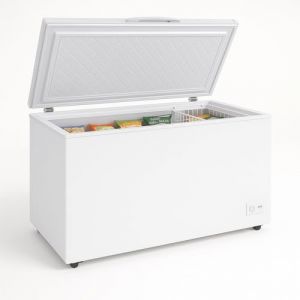 Congélateur Coffre 550L (488L Net) – Température -18 à -22°C – Porte Pleine Battante avec Serrure – LED Intérieur – Thermostat Réglable – Roulettes & Pieds Réglables – 230V – Blanc (PESAGE-MB, neuf)