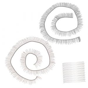 KONTONTY Lot De 20 Faux Cils De Poup&eacute;e Naturels 20x0,8 Cm Fibres Ultra Fines Noir Et Marron Pour Maquillage De Poup&eacute;e Accessoire Diy (Nishuna, neuf)