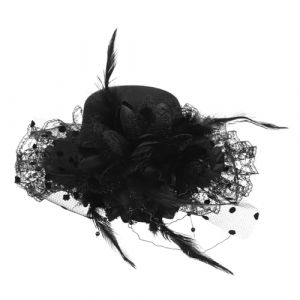 LIFKOME Mini Chapeau Bibi Haut-de-forme Pince À Cheveux Plume Petit Haut-de-forme Pour Femme Couvre-chef Pour Fête Du Thé (hdybs, neuf)