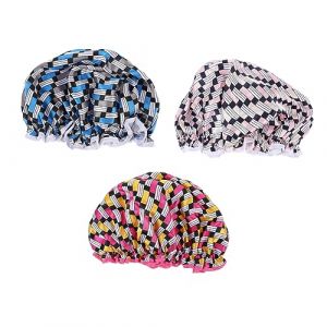 CALLARON 3pièces Bonnets De Douche Imperméables Réutilisables Couvre-pomme De Douche Double Couche Pour Bain Piscine Et Sommeil Nocturne (Raindrops On Roof, neuf)