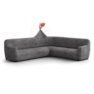 Paulato - Housse de canapé d'angle en Microfibre Unie, Tissu Anti-Rayures Lavable en Machine, Technologie WavyTech et Certification Oeko-TEX - Made in Italy - Vittoria - Gris (Paulato, neuf)