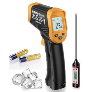 Eventek Thermometre Laser, -50°C-600°C (-58°F-1112°F) Thermometre Infrarouge Numérique Sans Contact, Thermometre Cuisine pour Frigo/Four/BBQ/Industrie, Thermomètre pour 304 Thermomètre à Viande (Ayhh-official, neuf)