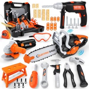 Charmofun Caisse A Outil Enfant, 50 Pièces Boîte à Outils Enfants Malette Outils Enfant avec 3 Perceuse Électrique, Jouet Outil NoëL Cadeau Garcon Fille 3 Ans+ (Pulsepoint Market Kft., neuf)