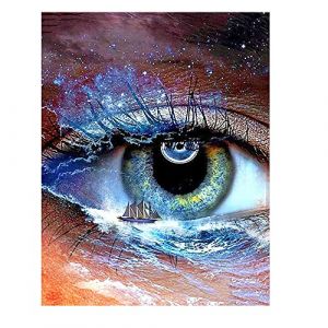 DCIDBEI Square Diamond Painting Oeil Carr&eacute; 40x50cm Diamond 5D Complet Oeil Puzzle Diamant Oeil Coeur Broderie Diamant Oeil Colore Puzzle Diamant Adulte Oeil Diamond Painting Fluorescent Brillant (BEIMIN, neuf)