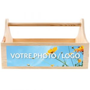 Creative Deco Bo&icirc;te &agrave; Outils en Bois Personnalis&eacute;e | 34 x 18 x 20,5 cm (+/- 0,5 cm) | Coffret Cadeau avec Votre Photo | Caisse &agrave; Outils avec Poign&eacute;es et Rangement (Creative Deco, neuf)