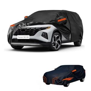 Bache Voiture Exterieur imperm&eacute;able Compatible avec Hyundai Tucson NX 4th 2020-present,r&eacute;sistante &agrave; la Neige, &agrave; la Pluie et au Vent,Toutes Les Saisons bache Voiture (Black Orange) (太原市迎泽区吕瑶百货店, neuf)